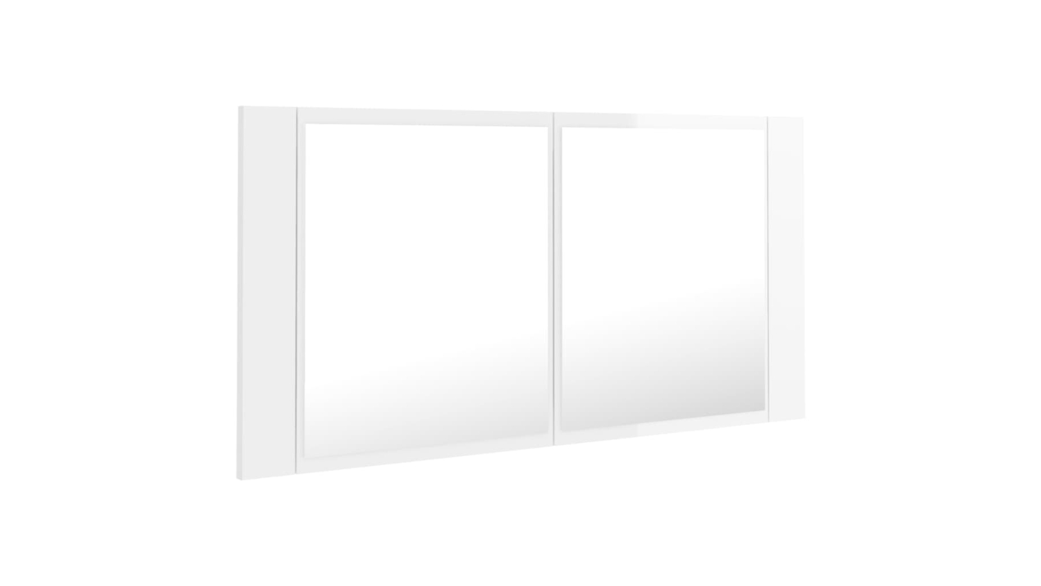 NNEVL LED Backlit Bathroom Mirror 90 x 12 x 45cm Gloss White