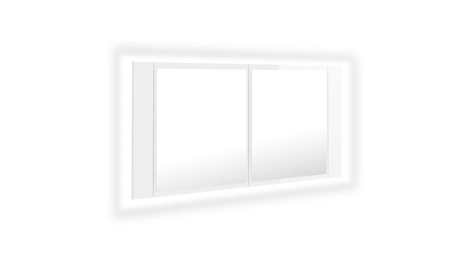 NNEVL LED Backlit Bathroom Mirror 90 x 12 x 45cm Gloss White