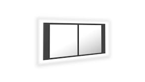 NNEVL LED Backlit Bathroom Mirror Cabinet 100 x 12 x 45cm - Grey