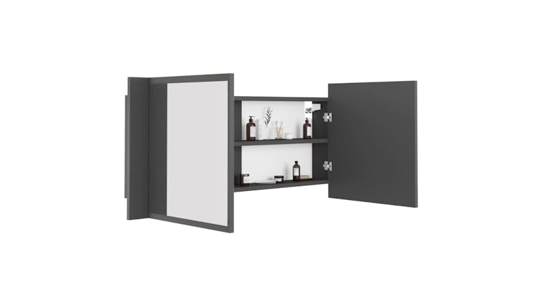 NNEVL LED Backlit Bathroom Mirror Cabinet 100 x 12 x 45cm - Grey