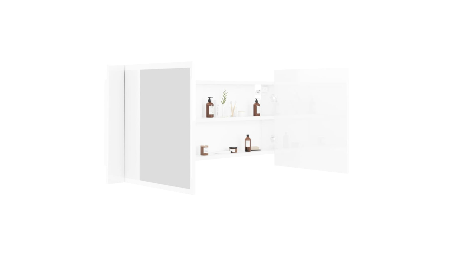 NNEVL LED Backlit Bathroom Mirror 100 x 12 x 45cm Gloss White