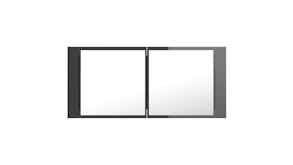 NNEVL LED Backlit Bathroom Mirror Cabinet 100 x 12 x 45cm - Gloss Grey