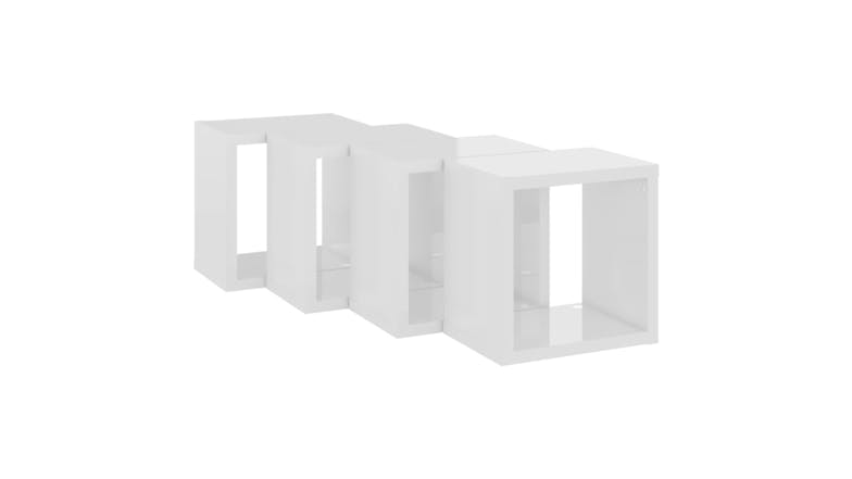 NNEVL Wall Shelves Floating Cube 4pcs. 22 x 15 x 22cm - Gloss White