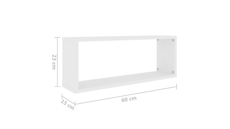 NNEVL Wall Shelves Floating Rectangle 2pcs. 60 x 15 x 33cm - White