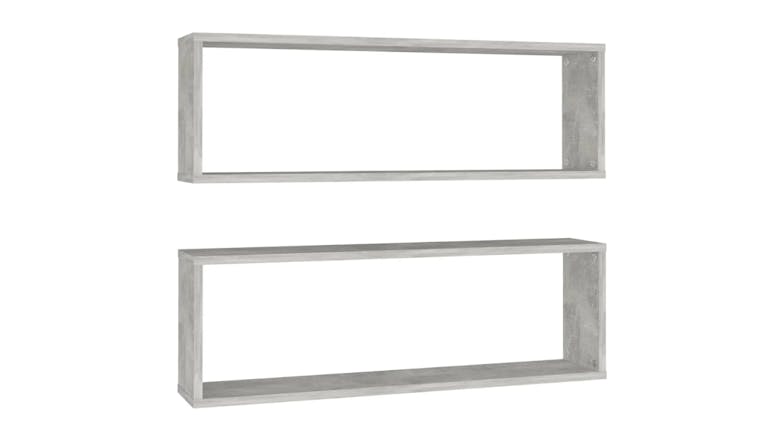NNEVL Wall Shelves Floating Rectangle 2pcs. 80 x 15 x 26.5cm - Concrete Grey