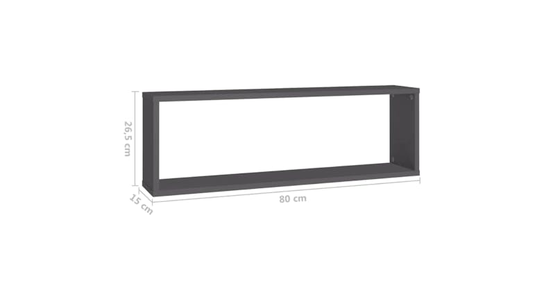 NNEVL Wall Shelves Floating Rectangle 4pcs. 80 x 15 x 26.5 - Grey