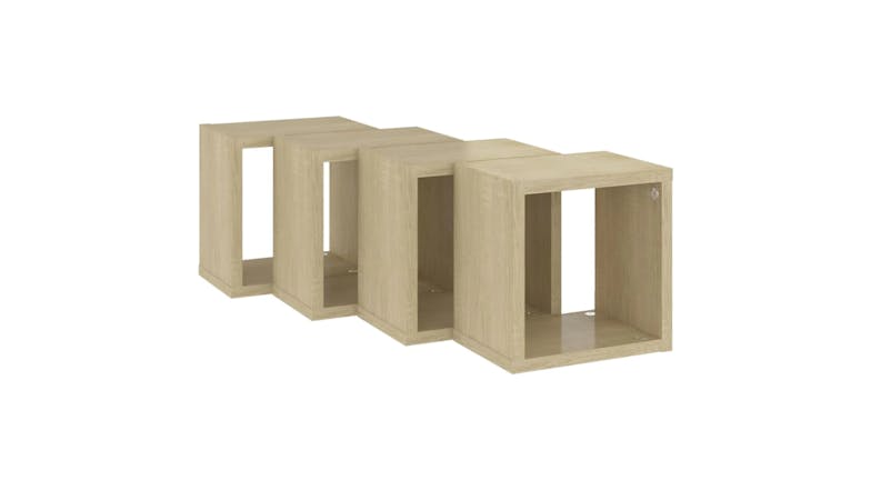 NNEVL Wall Shelves Floating Cube 4pcs. 22 x 15 x 22cm - Sonoma Oak