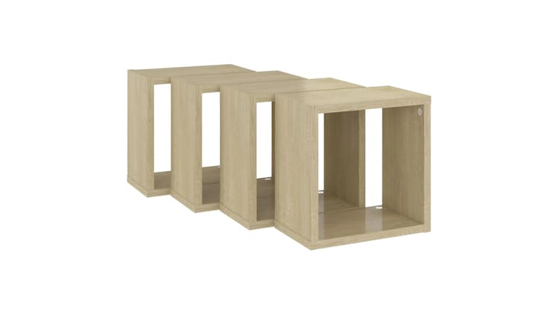 NNEVL Wall Shelves Floating Cube 4pcs. 26 x 15 x 26cm - Sonoma Oak