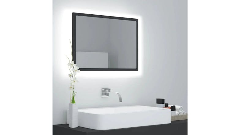 NNEVL LED Backlit Bathroom Mirror 60 x 8.5 x 37cm - Grey
