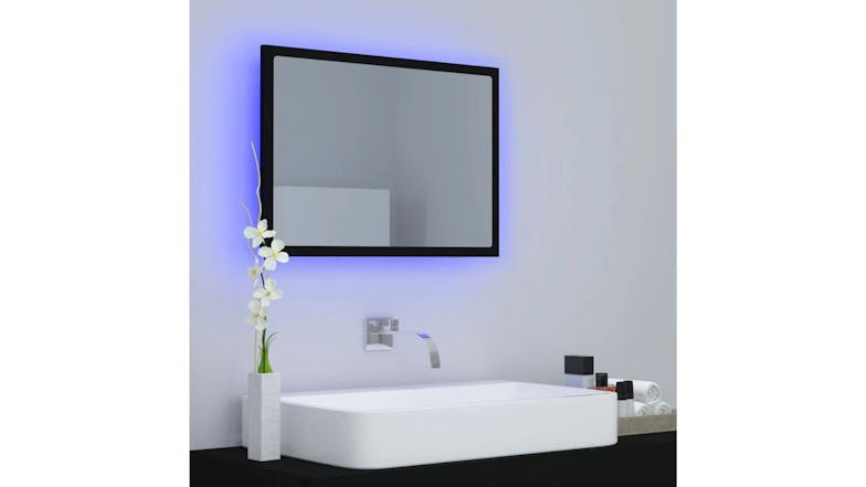 NNEVL LED Backlit Bathroom Mirror 60 x 8.5 x 37cm - Black