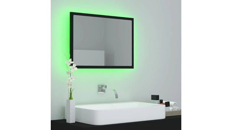 NNEVL LED Backlit Bathroom Mirror 60 x 8.5 x 37cm - Black