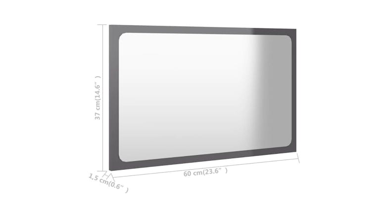 NNEVL Bathroom Mirror 60x1.5x37cm Gloss Grey