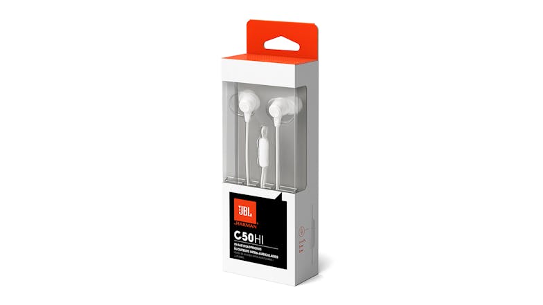 JBL C50HI Wired In-Ear Headphones - White