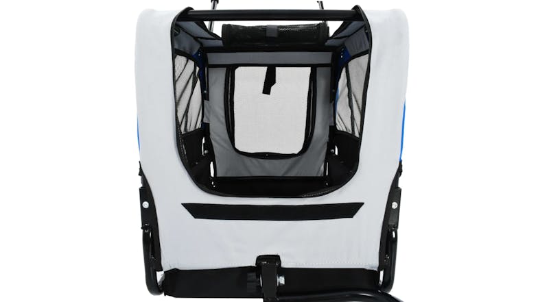 NNEVL 2-In-1 Pet Bike Trailer/Pet Jogging Stroller - White/Blue