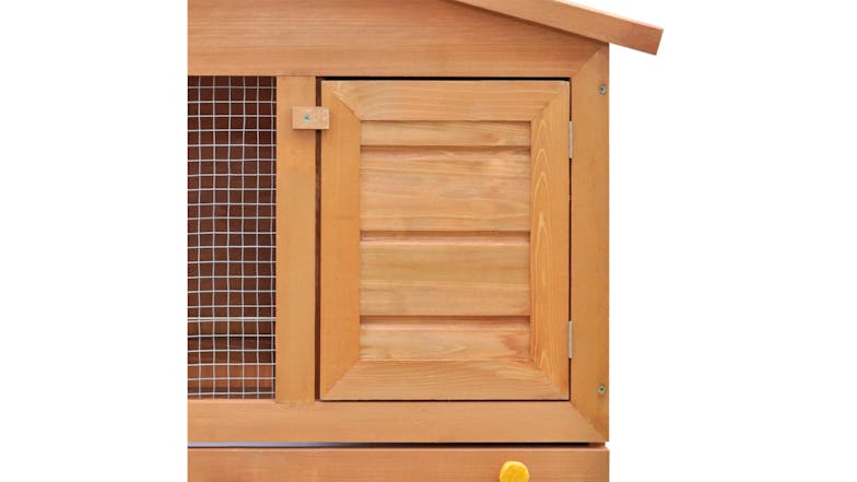 NNEVL Outdoor Rabbit Hutch 3 Door 90cm - Wood