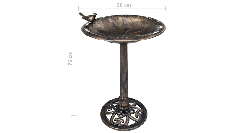 NNEVL Bird Bath w/ Decorative Bird - Bronze Patina
