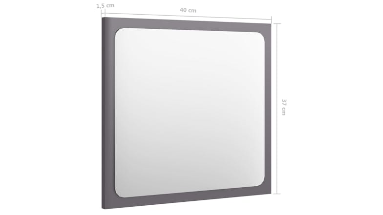 NNEVL Bathroom Mirror 40x1.5x37cm Gloss Grey