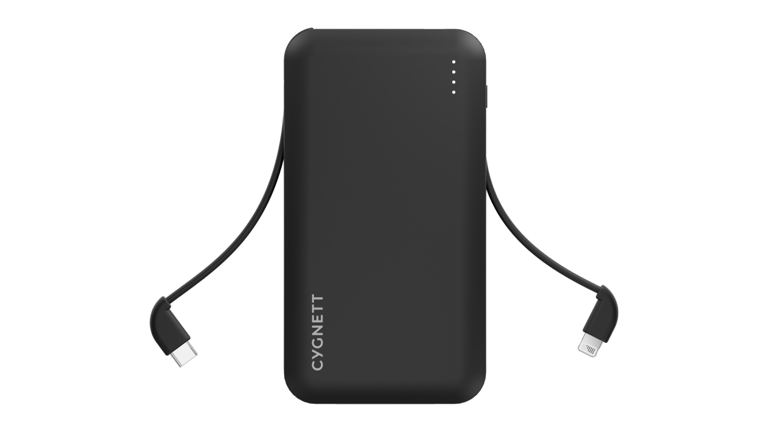 Cygnett ChargeUp Pocket 10,000mAh Power Bank with Integrated Charging Cables - Black