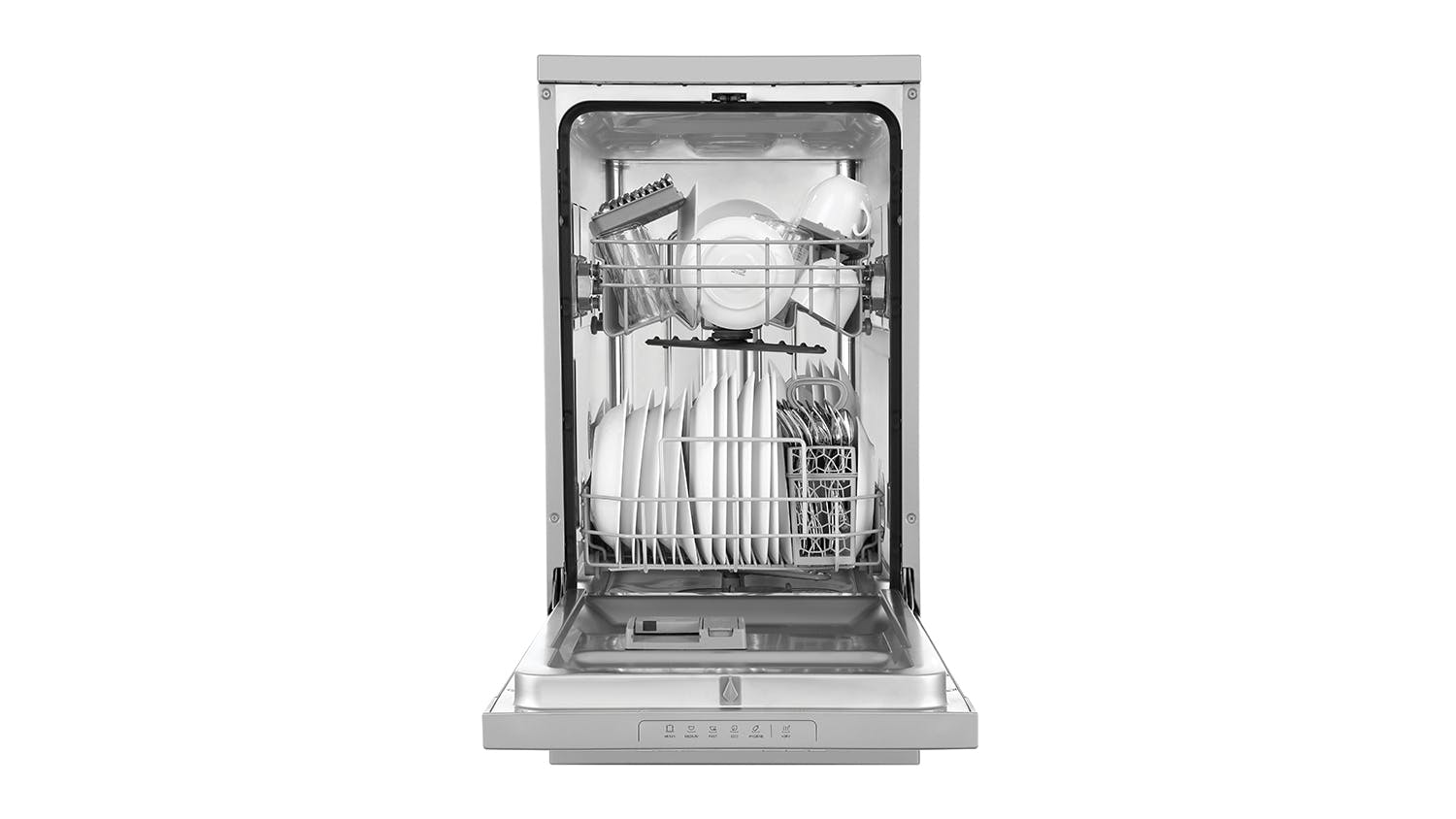 Haier 10 Place Setting 5 Program Slim Freestanding Dishwasher - Silver (HDW10F1S1)