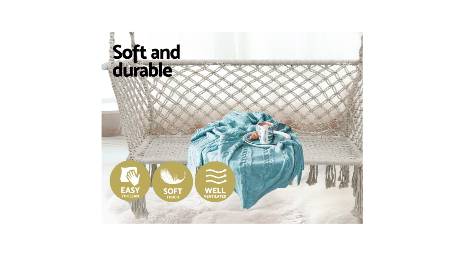 Gardeon Outdoor 2 Person Hammock Chair Cream Harvey Norman New Zealand