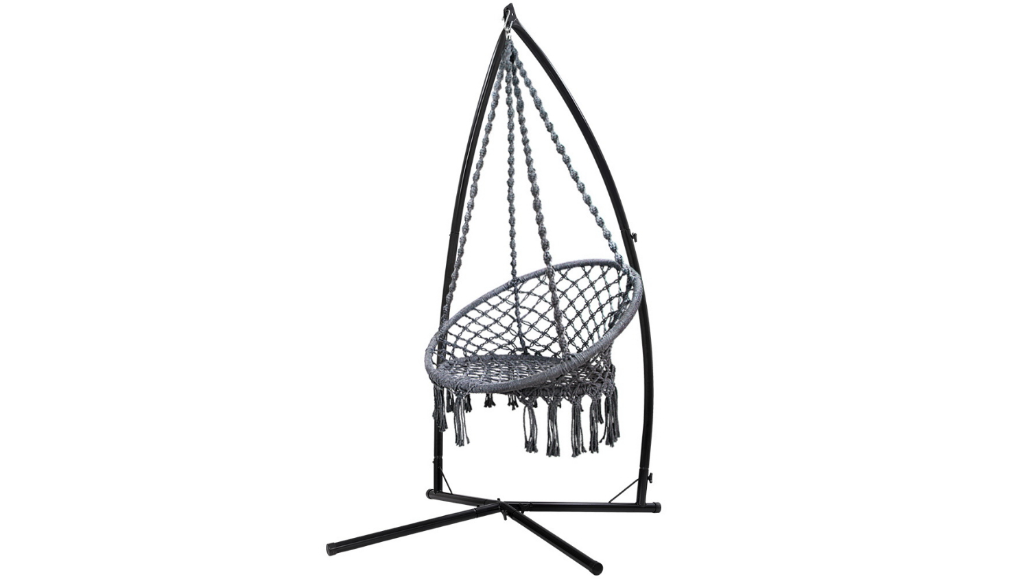 Gardeon Outdoor Hammock Chair w/ XShaped Base 124cm Grey Harvey