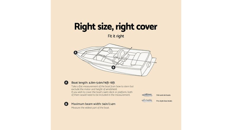 Seamanship Waterproof Polyester Boat Cover 4.6-5.2m