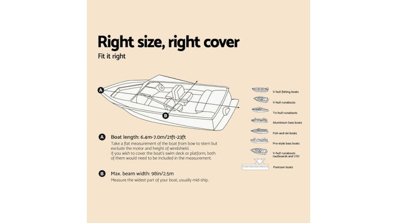 Seamanship Waterproof Polyester Boat Cover 6.4-7m