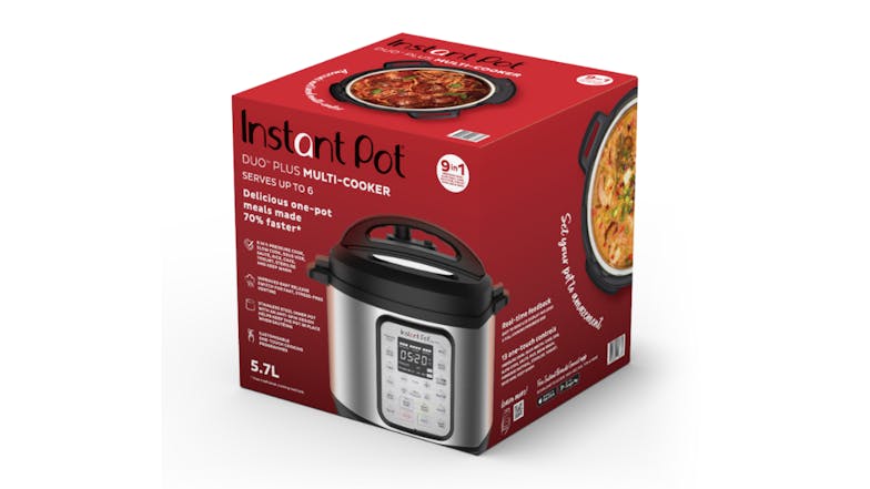 Instant Pot Duo Plus 5.7L 9-in-1 Pressure and Multi Cooker - Stainless Steel