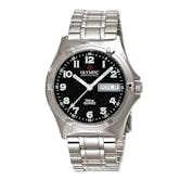 Olympic Workwatch Gents Watch 39mm - Stainless Steel with 12 Figure Black Dial