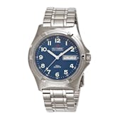 Olympic Workwatch Gents Watch 38mm - Stainless Steel with 12 Figure Blue Dial