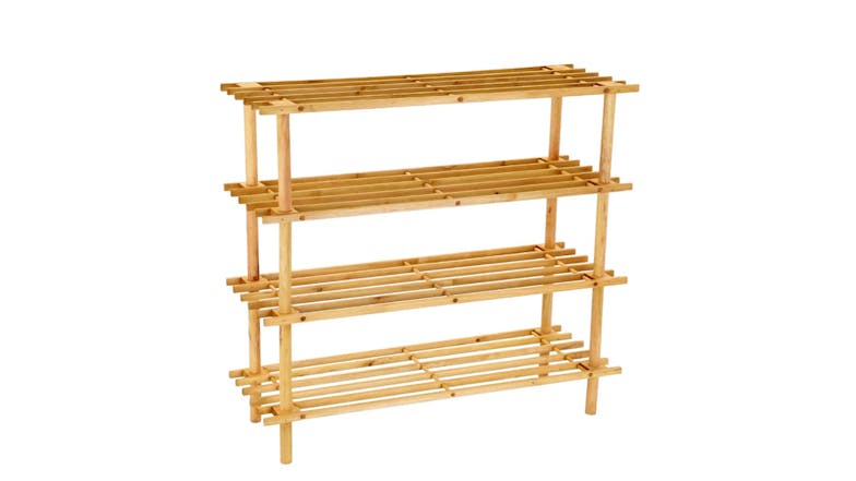 Wooden Shoe Rack 4 Tier Natural - 74 X 26 X 68cm