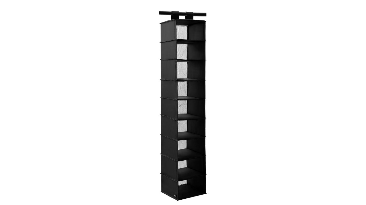 Kloset Hanging Organiser 9 Section Black - 34 x 22 x 120cm