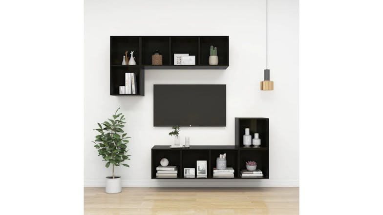 NNEVL Wall Cabinet 2pcs. 37 x 37 x 37cm - Gloss Black