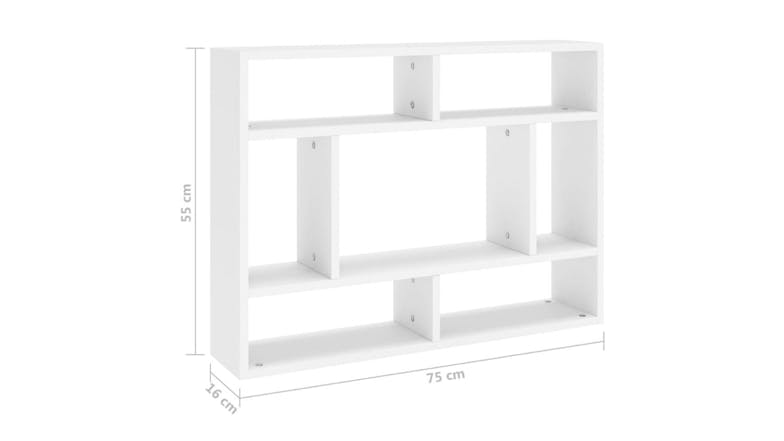 NNEVL Wall Shelves 7 Display 75 x 16 x 55cm - White