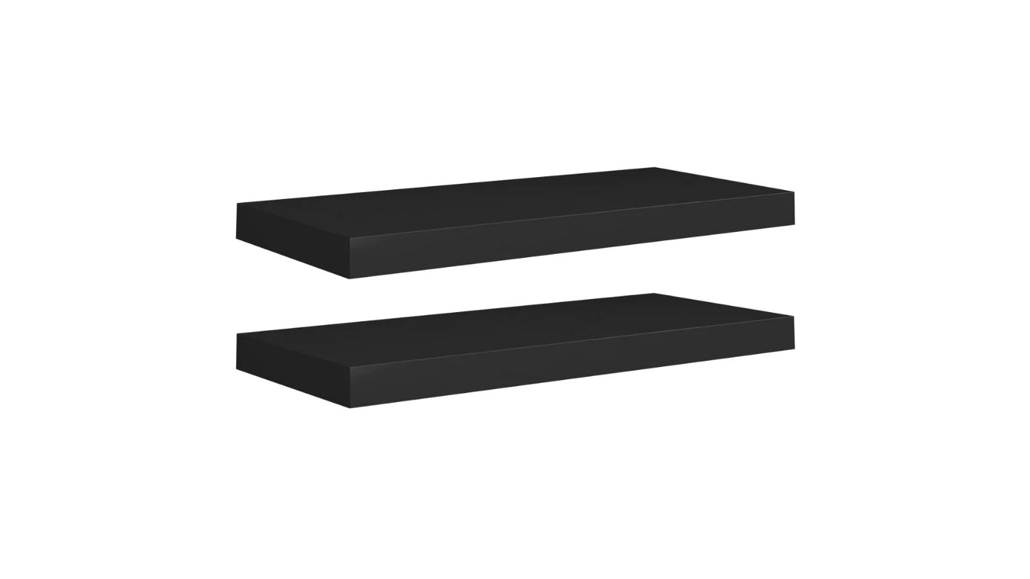 WALL SHELVES 2 PCS BLK 60X23.5X3.8CM MDF Harvey Norman New Zealand