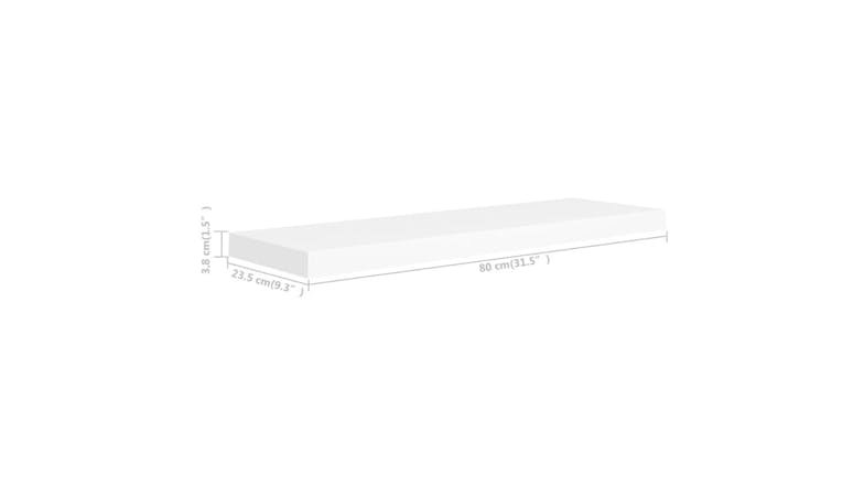 NNEVL Wall Shelves Floating Ledge 2pcs. 80 x 23.5 x 3.8cm - White