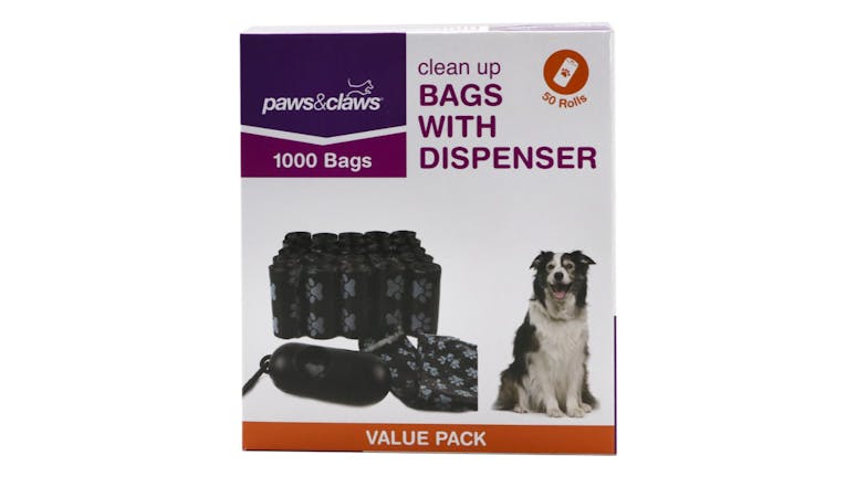 Dog Poo Bags And Dispenser 50 Rolls X 1000 Bags