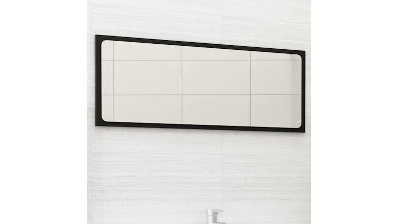 NNEVL Bathroom Mirror 90x1.5x37cm Black