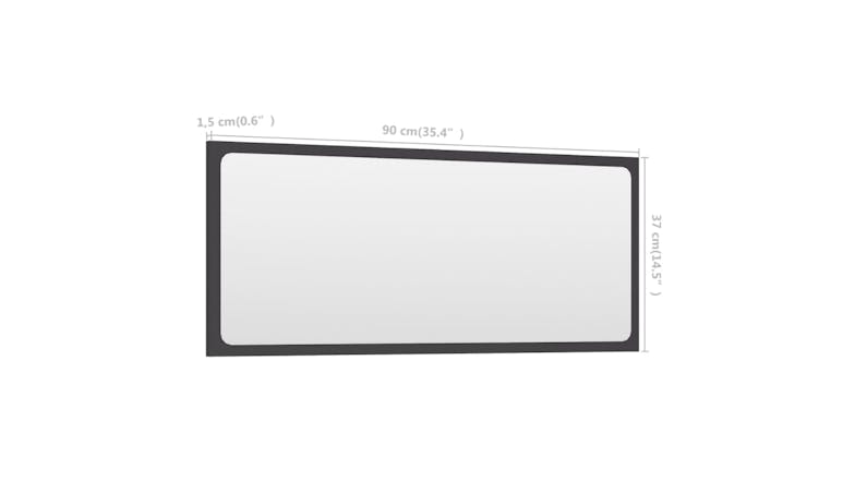 NNEVL Bathroom Mirror 90x1.5x37cm Grey