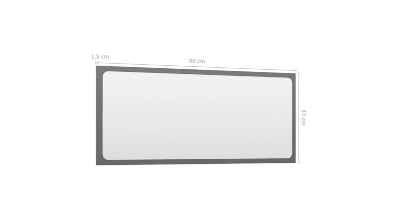NNEVL Bathroom Mirror 90x1.5x37cm Gloss Grey