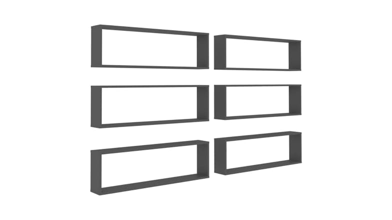 NNEVL Wall Shelves Floating Rectangle 6pcs. 100 x 15 x 30 - Grey