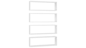 NNEVL Wall Shelves Floating Rectangle 4pcs. 80 x 15 x 26.5 - White