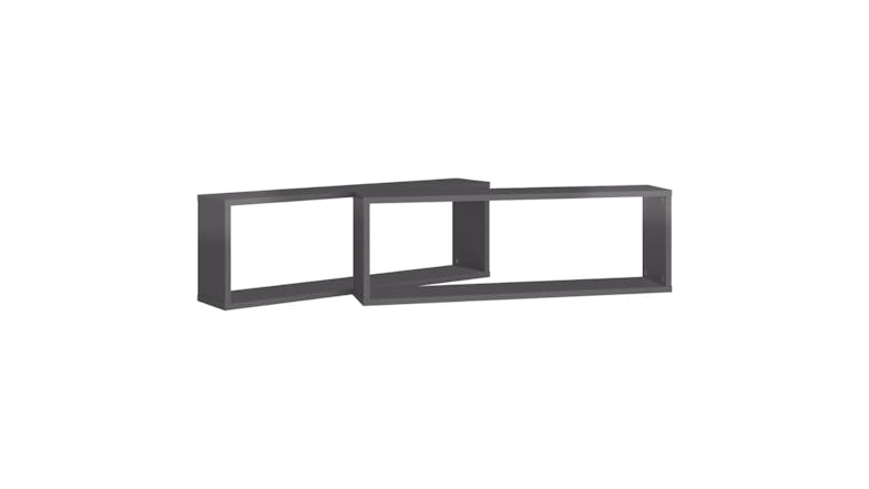 NNEVL Wall Shelves Floating Rectangle 2pcs. 80 x 15 x 26.5cm - Gloss Grey