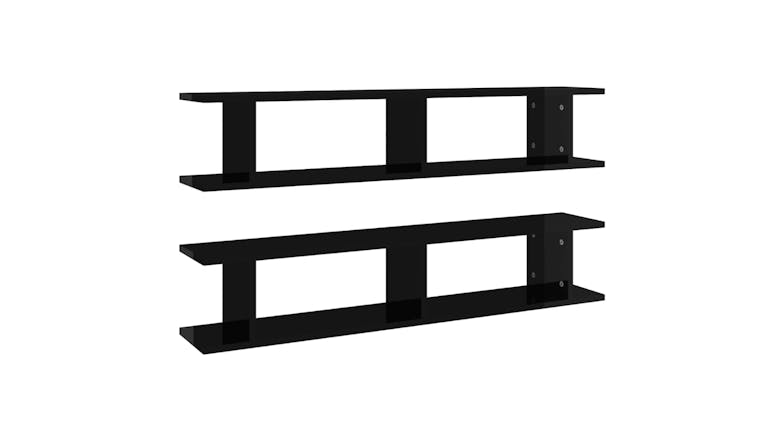 NNEVL Wall Shelves Floating Ladder 2pcs. 105 x 18 x 20cm - Gloss Black