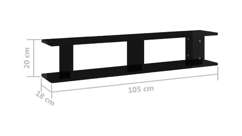 NNEVL Wall Shelves Floating Ladder 2pcs. 105 x 18 x 20cm - Gloss Black