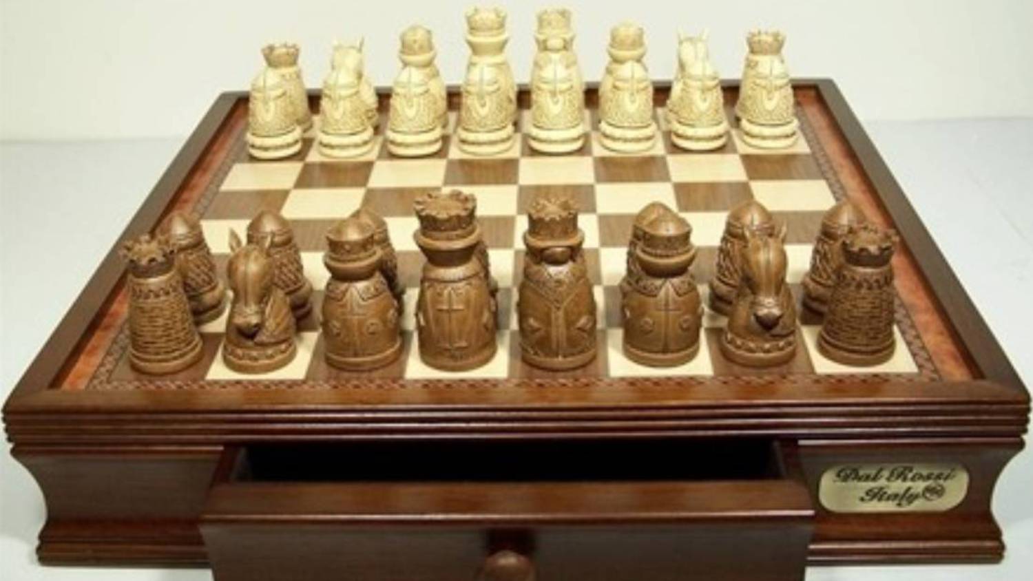 Dal Rossi 16" Medieval Chess Set with Drawers