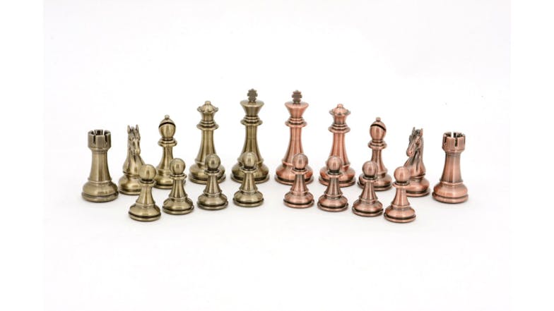Dal Rossi 19.6" Weighted Bronze & Copper Chess Set