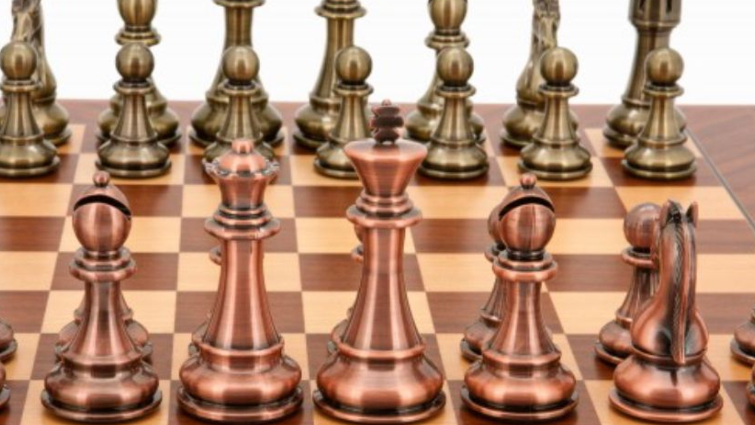 Dal Rossi 19.6" Weighted Bronze & Copper Chess Set
