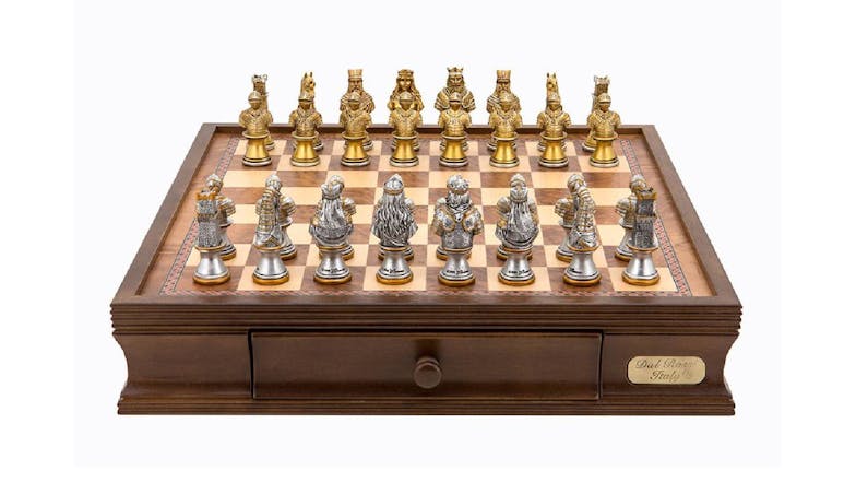 Dal Rossi 16" Medieval Warriors Chess Set with Drawers