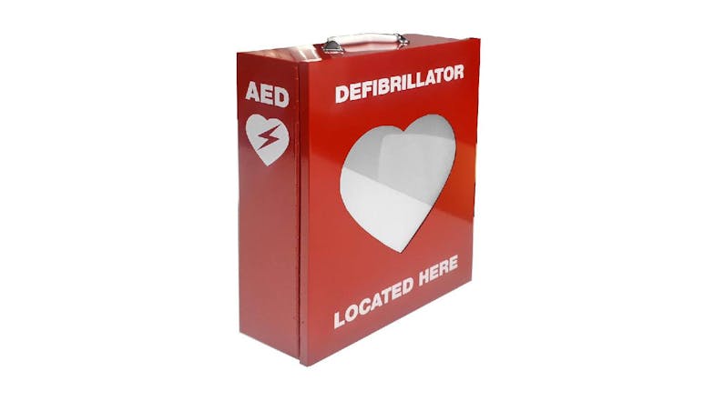 Metal Defibrillator Cabinet w/ Window - Red